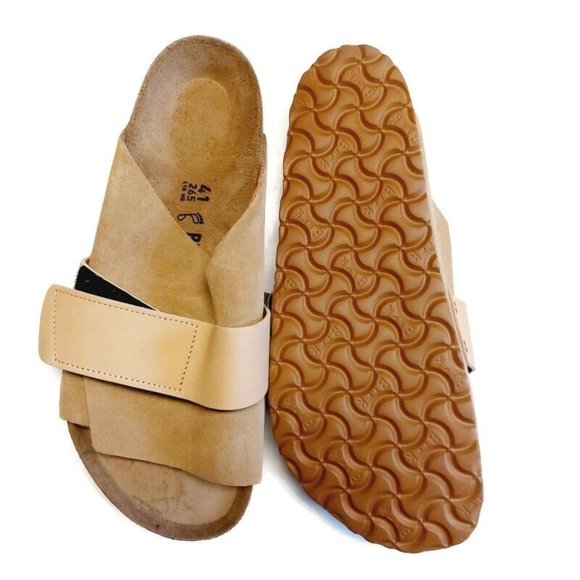 Birkenstock Kyoto Nubuck Suede Leather Sandals Womens 10 Mens 8 Sand Brown - Picture 8 of 10